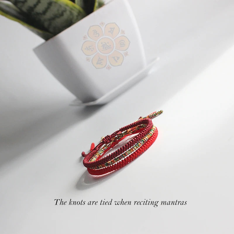 Lucky red string bracelet mantra clearance