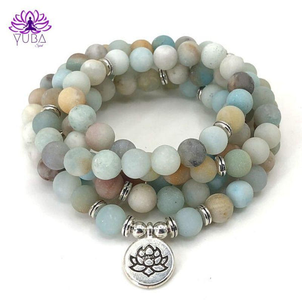 108 Frosted Amazonite Mala - YUBA Spirit