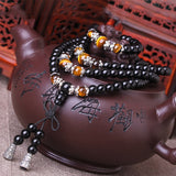 108 Tiger's Eye & Black Agate Mala