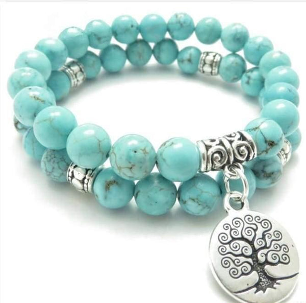 Tree of Life Turquoise Double Bracelet - YUBA Spirit