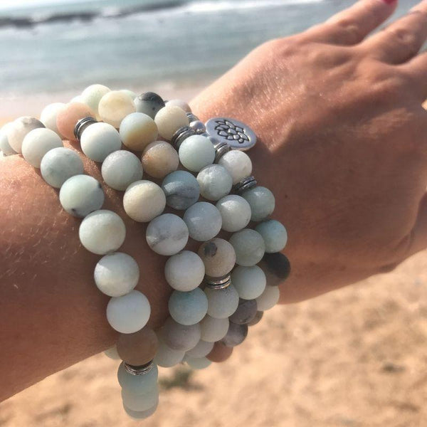 108 Frosted Amazonite Mala - YUBA Spirit