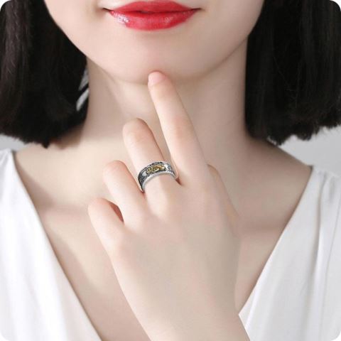 LIBTH 990 Silver Feng Shui PiXiu Adjustable Ring India | Ubuy