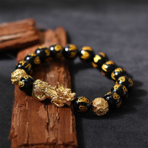 Feng Shui Bracelet - Pixiu and Obsidian - YUBA Spirit