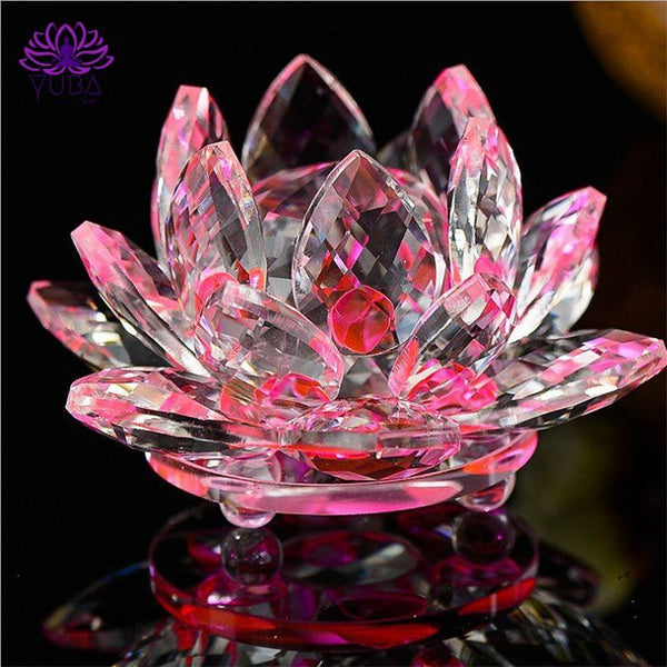 "Feng Shui" Crystal Lotus Flower - 8 colors available - YUBA Spirit