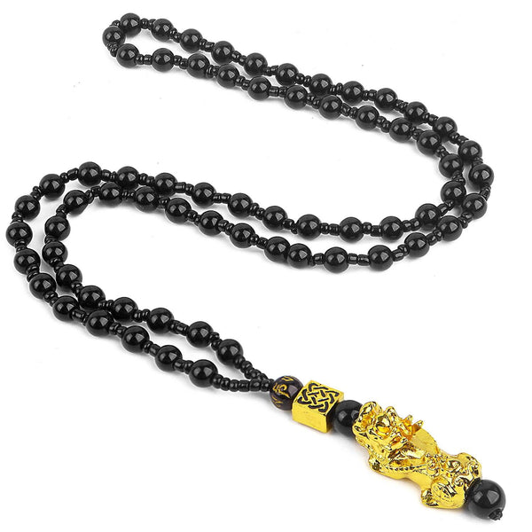 Feng Shui Wealth Necklace - Pixiu and Mani Mantra - YUBA Spirit