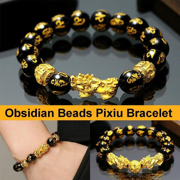 Feng Shui Bracelet - Pixiu and Obsidian - YUBA Spirit