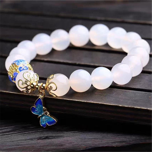 White Agate Spiritual Growth Bracelet - YUBA Spirit