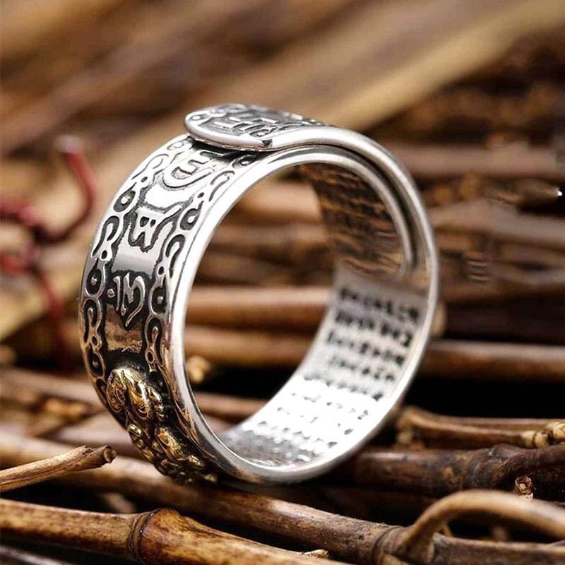 Feng Shui Wealth Ring - Pixiu and Mani Mantra - YUBA Spirit