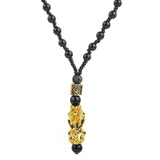 Feng Shui Wealth Necklace - Pixiu and Mani Mantra - YUBA Spirit