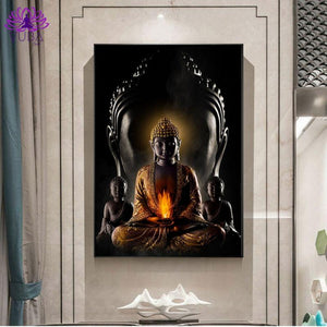 Modern Black Buddha Canvas - YUBA Spirit