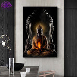 Modern Black Buddha Canvas - YUBA Spirit