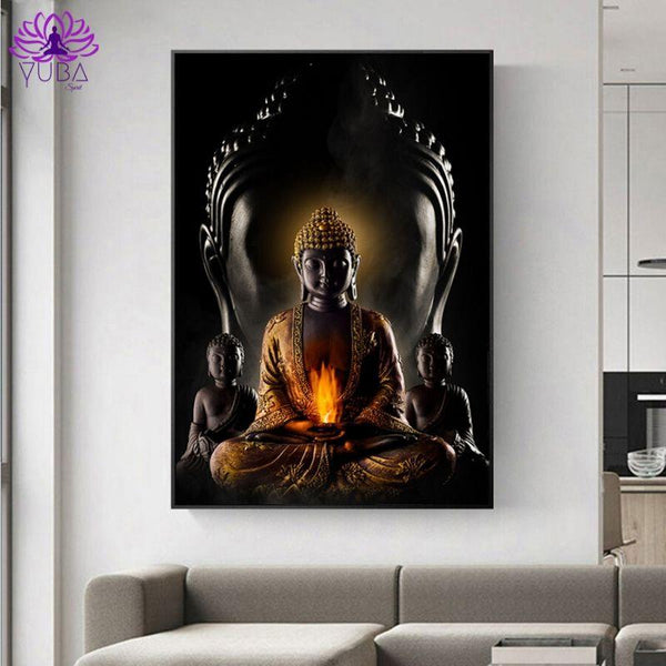 Modern Black Buddha Canvas - YUBA Spirit