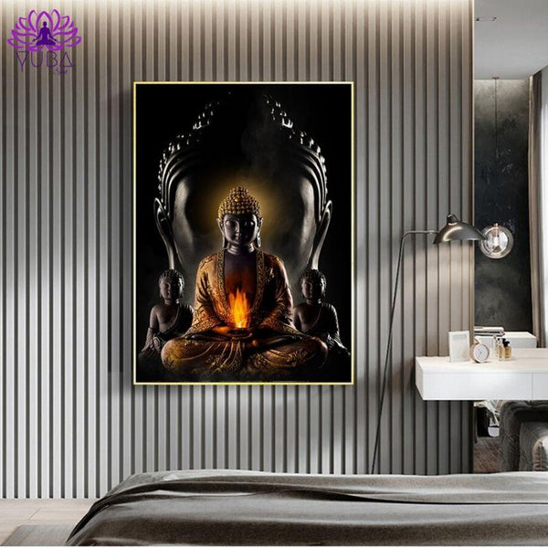 Modern Black Buddha Canvas - YUBA Spirit