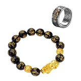 Feng Shui Bracelet - Pixiu and Obsidian - YUBA Spirit