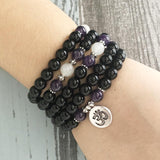 108 Black Onyx & Amethyst Mala - YUBA Spirit