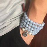 108 Blue Chalcedony Mala - YUBA Spirit