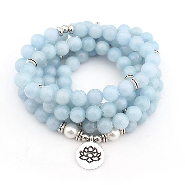 108 Blue Chalcedony Mala - YUBA Spirit