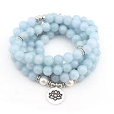 108 Blue Chalcedony Mala - YUBA Spirit