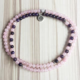 108 Amethyst & Rose Quartz Mala - YUBA Spirit